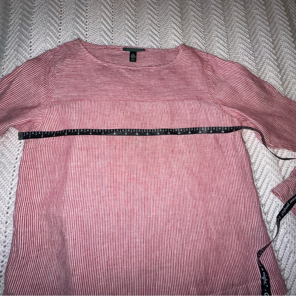 Lauren Ralph Lauren Red & White Striped Linen Shirt - Large - Picture 7 of 8
